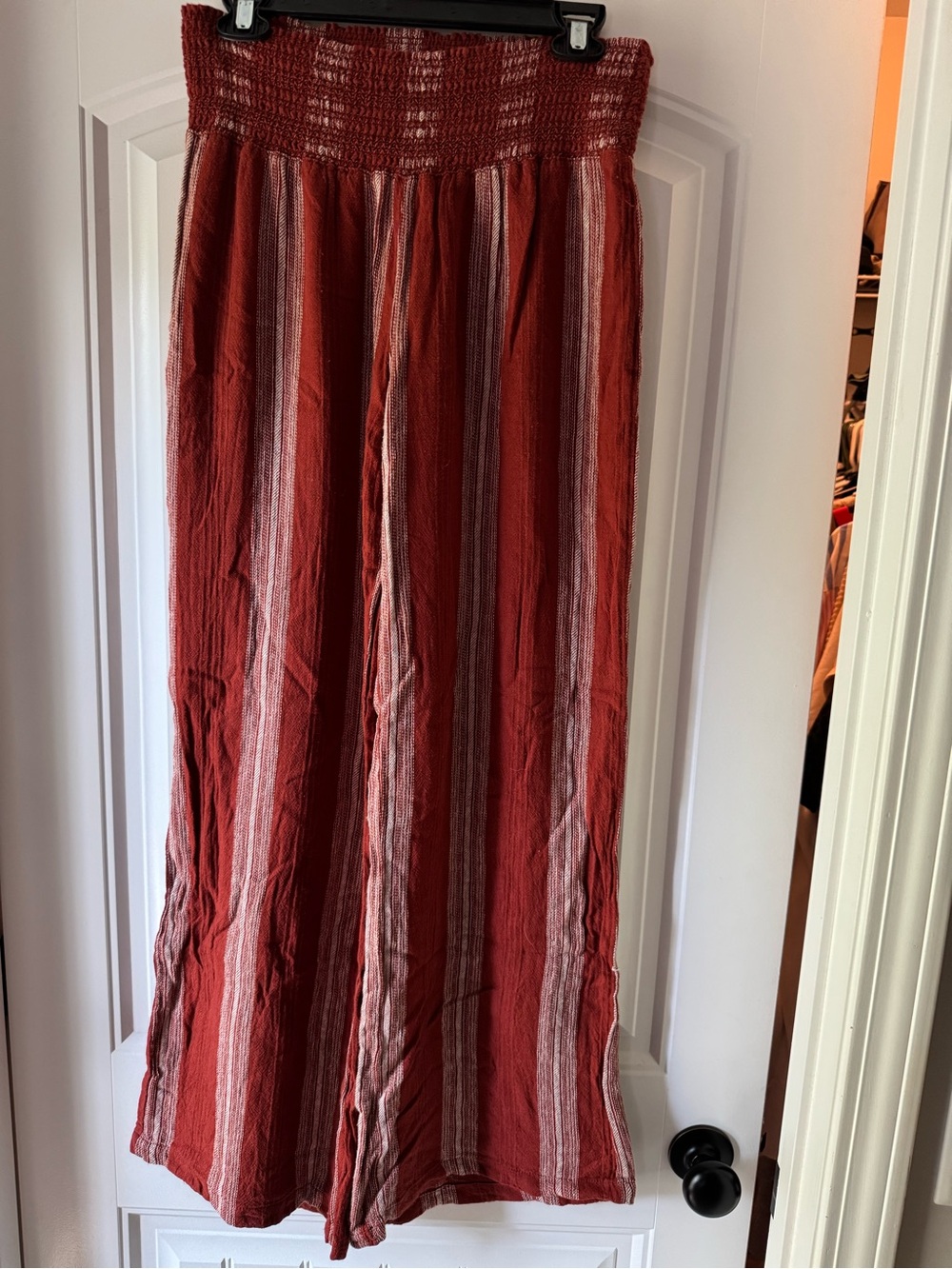 Rewash Rust-Striped Wide Leg Pants - Picture 4 of 10